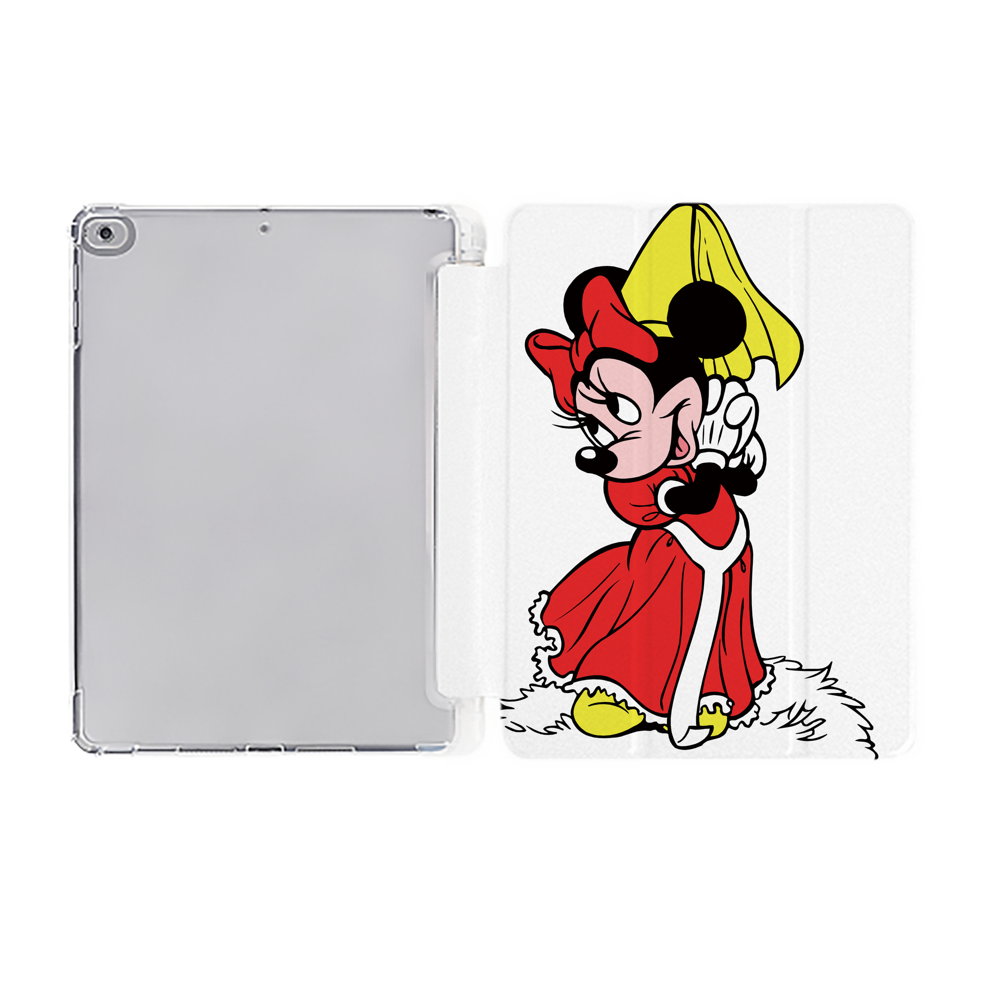 （画像用） ミッキーマウス Mickey Mouse IPad ケース ペン収納付き 三つ折りスタンド PUレザー×シリコン 対応機種9.5/10.5/10.9インチ